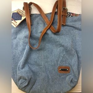 New vintage Carpetbags of America bag tote purse denim floral